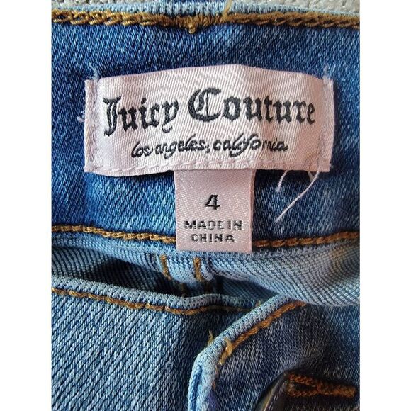 Juicy Couture Women's Denim Folded Hem Long Shorts In Blue Size 4 - Picture 3 of 3